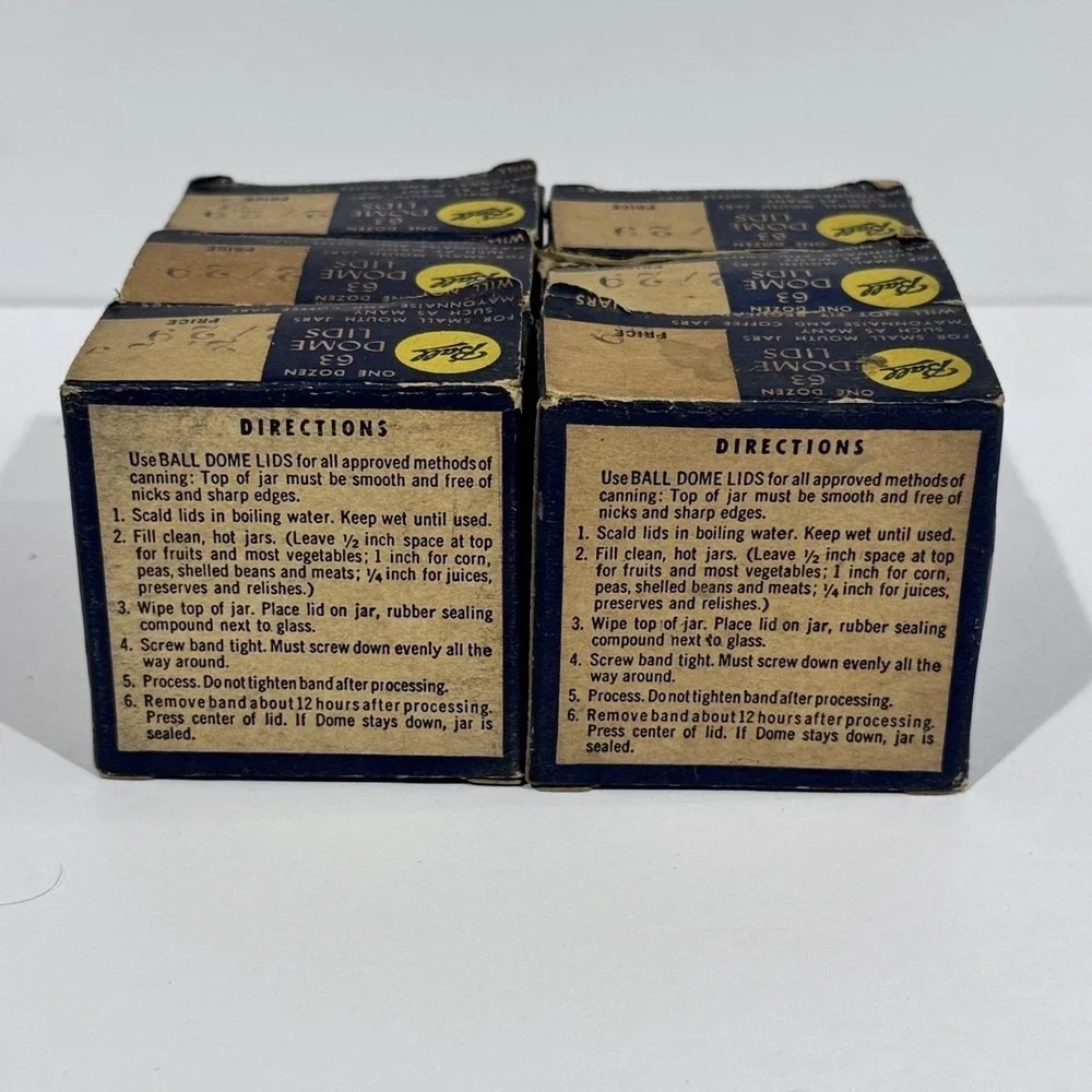 Vintage Ball 63 Dome Lids 6 Boxes Of 12 Mason Jar‎ Canning